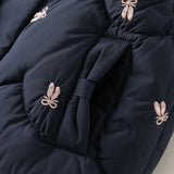 Dave&Bella Toddler Girls Navy/Pink Sweet Cute Print Cozy Warm Puffer Duck Down Vests
