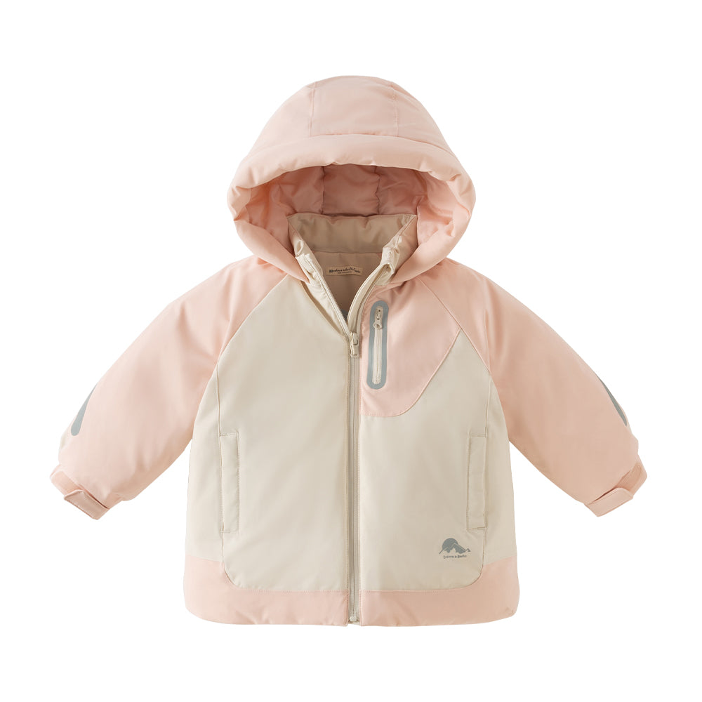 Dave&Bella Toddler Girls/Boys Grey/Pink Hooded Windproof Waterproof Outdoor Down Jackets