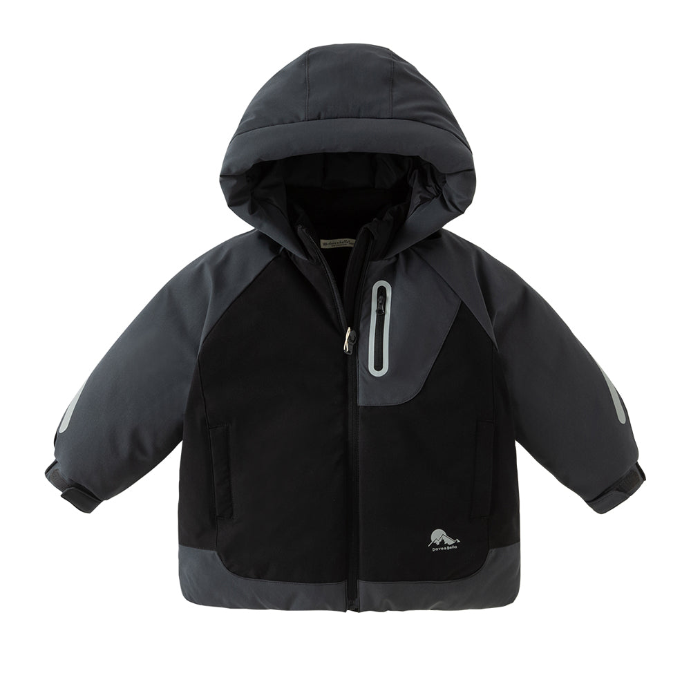 Dave&Bella Toddler Girls/Boys Grey/Pink Hooded Windproof Waterproof Outdoor Down Jackets