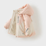 Dave&Bella Toddler Girls/Boys Grey/Pink Hooded Windproof Waterproof Outdoor Down Jackets