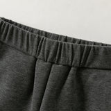 Dave&Bella Toddler Girls Dark Grey/Beige Cute Dog Print Fleece-Line Soft Cozy Jogger Pants