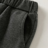 Dave&Bella Toddler Girls Dark Grey/Beige Cute Dog Print Fleece-Line Soft Cozy Jogger Pants