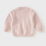 Dave&Bella Toddler Girls Pink Sweet Cute Rabbit Print Soft Cozy Cotton Sweaters