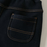 Dave&Bella Toddler Boys Black Simple Versatile Fleece-Line Soft Cozy Jogger Pants