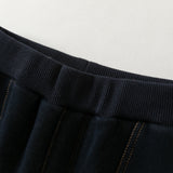 Dave&Bella Toddler Boys Black Simple Versatile Fleece-Line Soft Cozy Jogger Pants