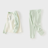 Dave&Bella Toddler Girls/Boys Pink/Green Cute Print Soft Comfortable Sleepwear Pajamas