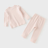 Dave&Bella Toddler Girls Pink/White Print Soft Comfortable Pant Suits
