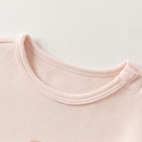 Dave&Bella Toddler Girls Pink/White Print Soft Comfortable Pant Suits