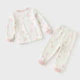 Dave&Bella Toddler Girls/Boys White Blue Print Soft Comfortable Pajamas