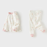 Dave&Bella Toddler Girls/Boys White Blue Print Soft Comfortable Pajamas