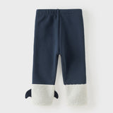 Dave&Bela Toddler Girls Navy/Pink/Grey Cute Soft Warm Thickened Versatile Leggings