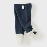 Dave&Bela Toddler Girls Navy/Pink/Grey Cute Soft Warm Thickened Versatile Leggings