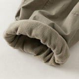 Dave&Bella Toddler Boys Grey/Carbon Black Fleece-Line Simple Versatile Cotton Jogger Pants