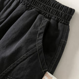 Dave&Bella Toddler Boys Grey/Carbon Black Fleece-Line Simple Versatile Cotton Jogger Pants