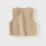 Dave&Bella Toddler Boys/Girls Brown/Pink Cute Mitten Pocket Pink Polar Fleece Warm Vests