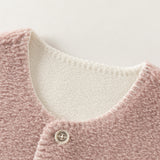 Dave&Bella Toddler Boys/Girls Brown/Pink Cute Mitten Pocket Pink Polar Fleece Warm Vests