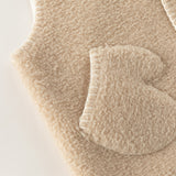 Dave&Bella Toddler Boys/Girls Brown/Pink Cute Mitten Pocket Pink Polar Fleece Warm Vests