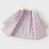 Dave&Bela Toddler Girls Purple/Red Sweet Doll Collar A-line Comfortable Padded Coats