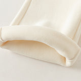 Dave&Bella Toddler Girls Beige/Brown Fleece-Line Comfortable Fashion Flared Pants