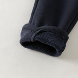 Dave&Bella Toddler Girls Navy/Grey/Beige Fleece Warm Soft Versatile Leggings
