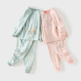 Dave&Bella Toddler Girls/Boys Pink/Light Blue Cute Cartoon Print Cozy Soft Pajamas