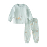 Dave&Bella Toddler Girls/Boys Pink/Light Blue Cute Cartoon Print Cozy Soft Pajamas