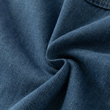 Dave&Bella Toddler Boys Denim Blue Classic Fleece Simple Warm Cozy Cotton Shirt