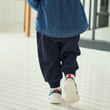 Dave&Bella Toddler Boys Denim Blue Cute Print Versatile Thickened Jogger Jeans