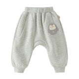 Dave&Bella Toddler Girls/Boys Purple/Light Grey Cute Penguin Print Cozy Soft Pants