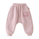 Dave&Bella Toddler Girls/Boys Purple/Light Grey Cute Penguin Print Cozy Soft Pants