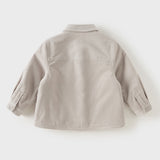 Dave&Bella Toddler Boys Khaki Turndown Collar Fleece-Line Comfortable Cotton Jackets