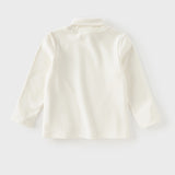 Dave&Bella Toddler Girls/Boys White/Grey Turtle Basic Versatile Fleece Soft T-shirts Tops