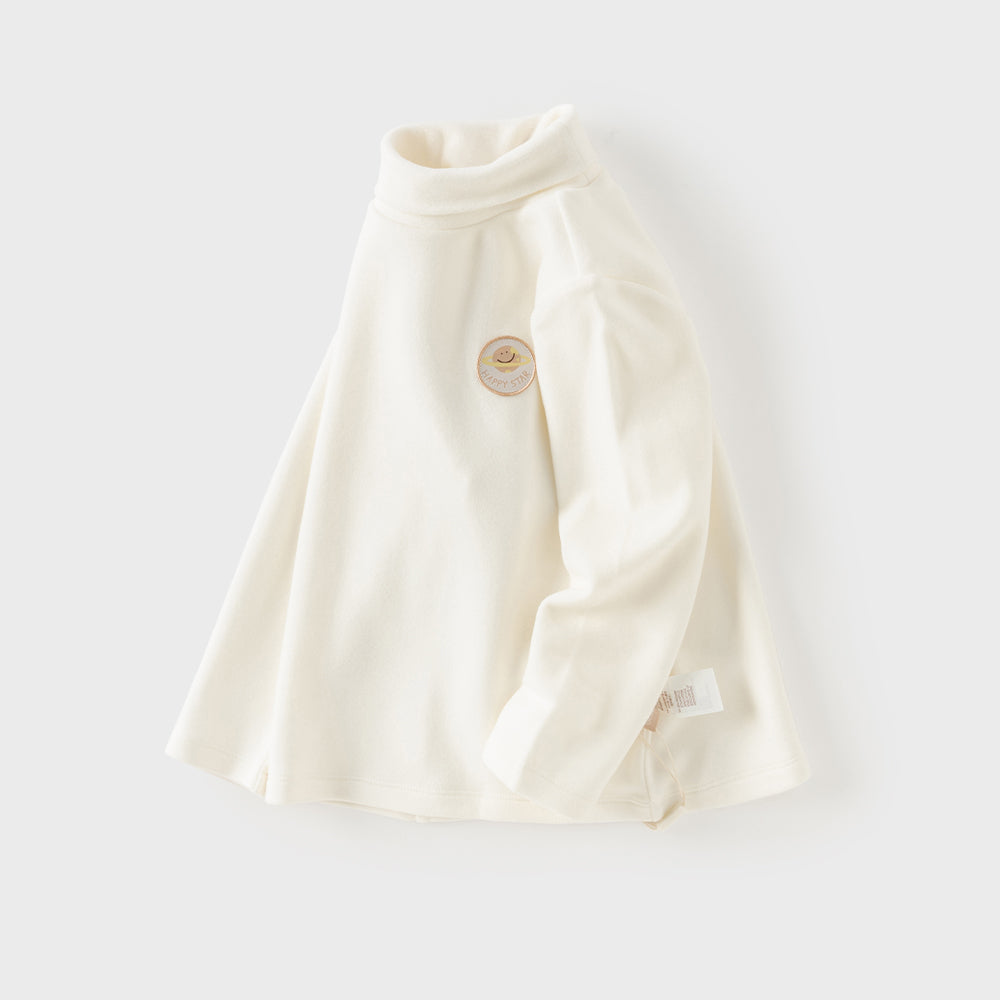 Dave&Bella Toddler Girls/Boys White/Grey Turtle Basic Versatile Fleece Soft T-shirts Tops