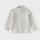 Dave&Bella Toddler Girls/Boys White/Grey Turtle Basic Versatile Fleece Soft T-shirts Tops