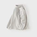 Dave&Bella Toddler Girls/Boys White/Grey Turtle Basic Versatile Fleece Soft T-shirts Tops