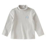 Dave&Bella Toddler Girls/Boys White/Grey Turtle Basic Versatile Fleece Soft T-shirts Tops
