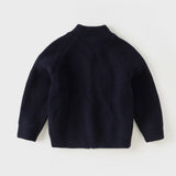 Dave&Bella Toddler Boys Navy/Apricot Turtle Simple Soft Cozy Outwear Cardigans