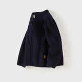 Dave&Bella Toddler Boys Navy/Apricot Turtle Simple Soft Cozy Outwear Cardigans