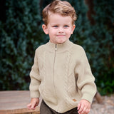 Dave&Bella Toddler Boys Navy/Apricot Turtle Simple Soft Cozy Outwear Cardigans