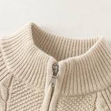 Dave&Bella Toddler Boys Navy/Apricot Turtle Simple Soft Cozy Outwear Cardigans