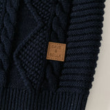 Dave&Bella Toddler Boys Navy/Apricot Turtle Simple Soft Cozy Outwear Cardigans