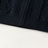 Dave&Bella Toddler Boys Navy/Apricot Turtle Simple Soft Cozy Outwear Cardigans