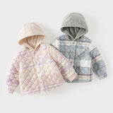 Dave&Bella Toddler Girls/Boys Pink/Blue Hooded Cozy Cotton Padded Outwear Jackets