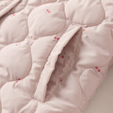 Dave&Bella Toddler Girls Pink Doll Collar Sweet Print Puffer Warm Cozy Jackets