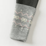 Dave&Bella Toddler Girls Dark Gray/Apricot Fleece-Line Sweet Jacquard Leggings