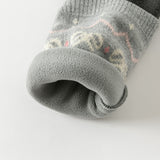Dave&Bella Toddler Girls Dark Gray/Apricot Fleece-Line Sweet Jacquard Leggings