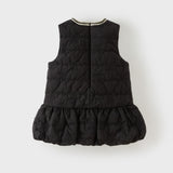 Dave&Bella Toddler Girls White/Black Elegant Sleeveless Padded A-line Vest Dress(wallet bag)