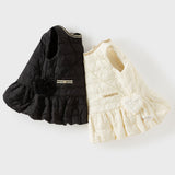 Dave&Bella Toddler Girls White/Black Elegant Sleeveless Padded A-line Vest Dress(wallet bag)