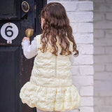 Dave&Bella Toddler Girls White/Black Elegant Sleeveless Padded A-line Vest Dress(wallet bag)