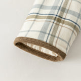 Dave&Bella Toddler Boys Blue White Plaid Turndown Collar Classic Padded Jackets
